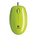 Logitech - LS1 Laser Mouse - Souris filaire - Suivi laser - Défilement horizontal et zoom - Revêtement caoutchouté souple - Jaune