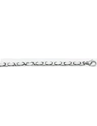 6mm 14k Fancy White Gold Link Bracelet 7"
