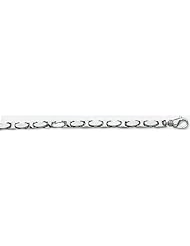 6mm 14k Fancy White Gold Link Bracelet 9"