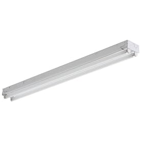 Lithonia Lighting C 232 120 GESB Two-Light T8 Fluorescent Ceiling Fixture, White by Lithonia Lighting