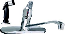 Single Handle Kitchen Faucet - 1-Hdl Kit Faucet L/Spray Metal Hdl - Briggs 801