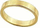 14K Gold Flat Classic-Fit Wedding Band with Polished Finish, 3mm Wide