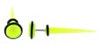 Fake Acrylic Neon Green Taper - 16g Wire Stud - 9mm - Sold as a Pair
