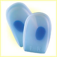 Soft Point Blue Dot Heel Cushion Gel Pads - Size Small