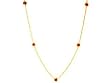 Sterling Silver Plated 18k Yellow Gold Natural Ruby Bezel 5 Stations Necklace Pendant Ct.tw 0.65