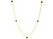 Sterling Silver Plated 18k Yellow Gold Natural Ruby Bezel 5 Stations Necklace Pendant Ct.tw 0.65