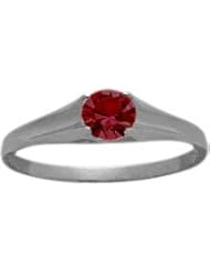 14 Karat White Gold Genuine 0.35tcw. Ruby July Baby Gemstone Ring