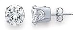 14K Round Cut White Gold Diamond Stud Earring (1.00 ctw, I-J color, I2 Clarity)