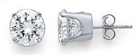 14K Round Cut White Gold Diamond Stud Earring (1.00 ctw, I-J color, I2 Clarity) 