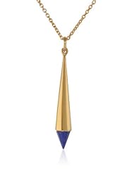 Katie Diamond Edgy Yellow Gold Lapis Necklace, 24"