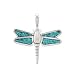 Southwestern Dragonfly Pendant in Sterling Silver with Turquoise Chip Inlay, #7899