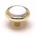 1 1/4'' Dia Polished Brass/White Ceramic Knob