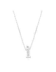 Pave Initial I Pendant Necklace