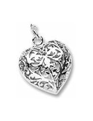 Rembrandt Charms Filigree Heart Charm