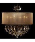 IMAGE OF American Brass and Crystal CH6522-OS-GS-07G-ST-LL Llydia 6 Light Single Tier Chandelier in Satin Nickel with Golden Shadow Strass Teardrop crystal