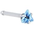 18 Gauge L. Blue Triangular Cubic Zirconia Nose Bone