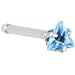 18 Gauge L. Blue Triangular Cubic Zirconia Nose Bone