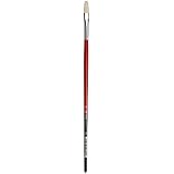 da Vinci Hog Bristle Series 7023 Maestro 2 Artist Paint Brush, Flat Long-Length with Red Handle, Size 10