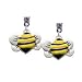 Large Enamel Bumble Bee Clear Swarovski Post Charm title=