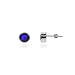 Eve's Addiction Sapphire Blue Cubic Zirconia Bezel Set Stud Earrings
