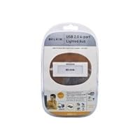 Belkin USB 2.0 Lighted 4Port Hub With Power Supply - White