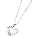 Sterling Silver Heart Necklace 18