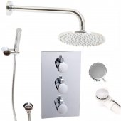 3 Way Mirror Centrafill Thermostatic Mixer Shower Bath Set