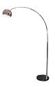 Modern Arc Style Satin Steel Floor Lamp w/Marble Base