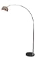 Modern Arc Style Satin Steel Floor Lamp w/Marble Base