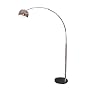 Modern Arc Style Satin Steel Floor Lamp w/Marble Base