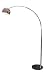 Modern Arc Style Satin Steel Floor Lamp w/Marble Base Image