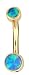 Blue Opal Belly Button Ring in 14 karat Yellow gold