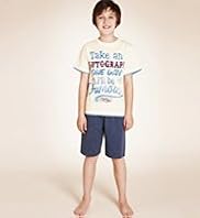 Older Boys Autograph Cotton Blend Pyjama Shorts Set