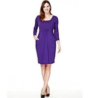 Plus Drape Pockets Elasticated Front Tunic Dress