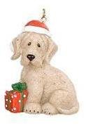 Quarry Critters Seated Puppy Dog with Gift Christmas Ornament