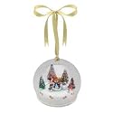 Gold Label Glass Scene Ornament--Snowman