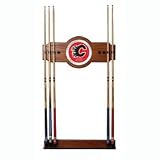 NHL Calgary Flames 2 piece Wood and Mirror Wall Cue Rack