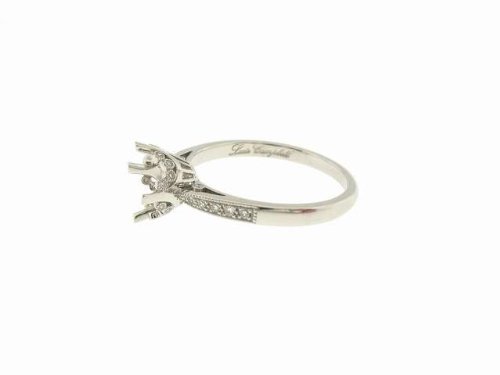 Platinum & Diamond Ring Mount for 1 Carat Diamond by Lucie Campbell