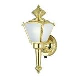 Westinghouse 64506 1 Light Wall Lantern Polished Solid Brass with Frosted Glass Panels