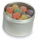 Silver 8oz Deep Tin w/ Clear Lid - Silver - Case/200