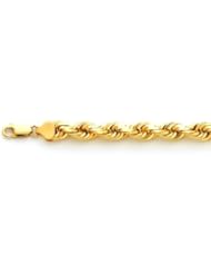 14K Yellow Diamond Cut 20" Rope Chain 8mm Thick