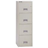 Schwab 4LFD25PY 4 Drawer Vertical File, 2500 Series, Insulated UL 1-Hour Fire, 25D, Letter Size, Pu