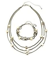 Autograph Diamanté Cube Multi-Strand Necklace & Bracelet Set