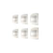 One set/3 sizes -S/M/L CLEAR - Earphones Plus brand silicone replacement ear cushions for ear-canal fitting earphones earbuds PLUS FREE SAMPLE PAIR of memory foam earphone cushions
