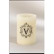 Monogram LED BlowOut Wax Candle with Lightbulb Wick - V Monogram LED BlowOut Wax Candle with Lightbulb Wick - V
