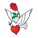 Dove With Rose Temporary Tattoo 2x2