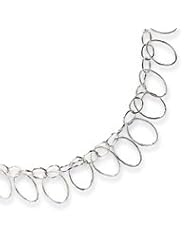 Sterling Silver Fancy Link Necklace - 18 Inch