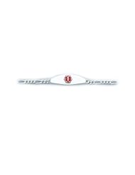 Sterling Silver Medical Alert ID Figaro Chain Bracelet - Length 7 Inch