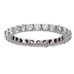 14k White Gold Prong Set Diamond Bridal Eternity Band Ring – 1.50 Carats