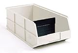 Akro Bins 18 Inch Shelf Bin 20-1/2 X 11 X 7 Beige With One Divider. Package of 6